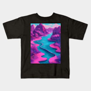 Vaporwave river Kids T-Shirt